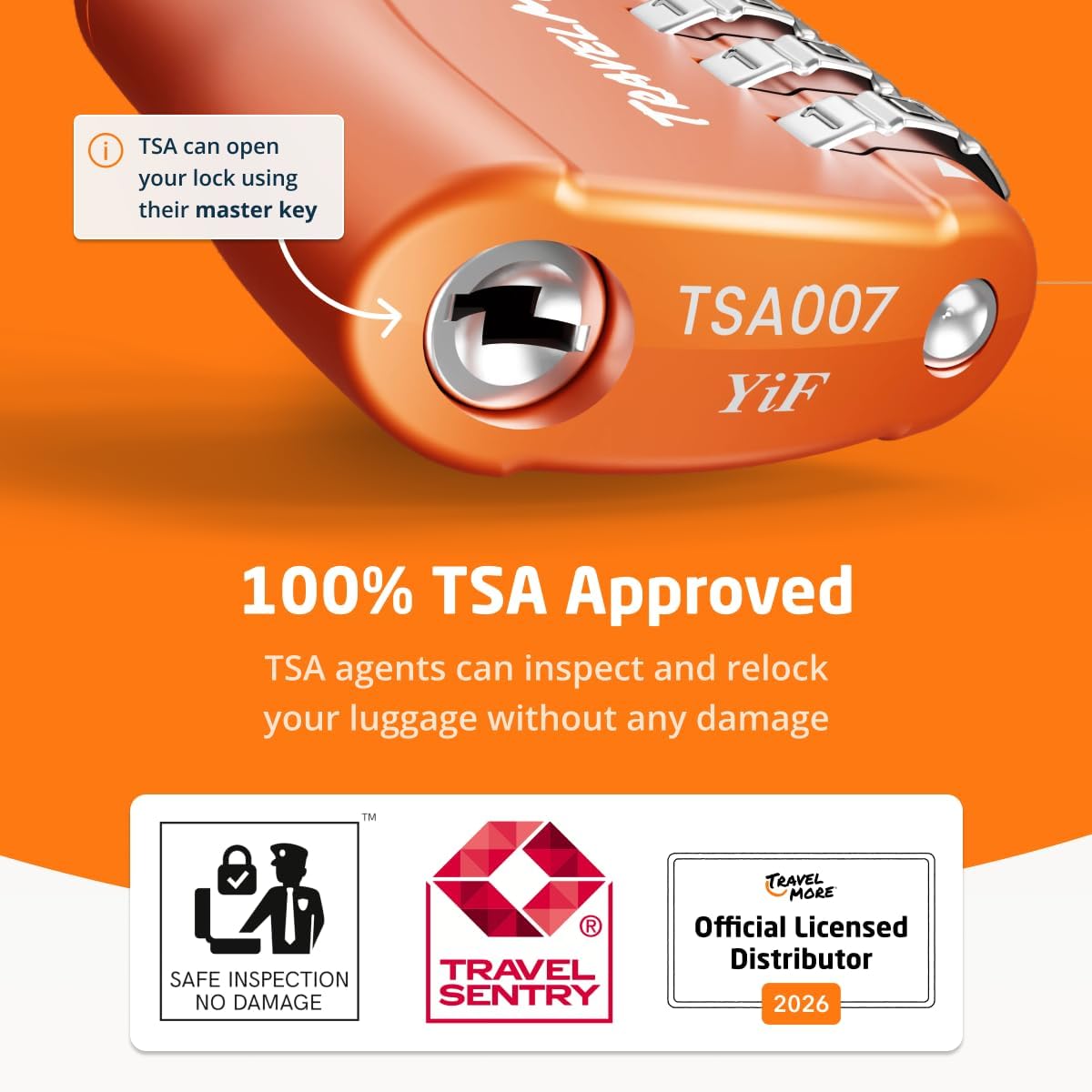 TravelMore TSA Approved Luggage Locks, Travel Combination Cable Locks