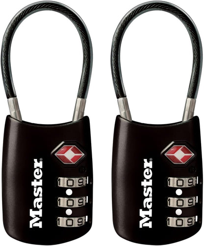Master Lock TSA Approved Combination Luggage Lock, Assorted, 2-Pack 4688T