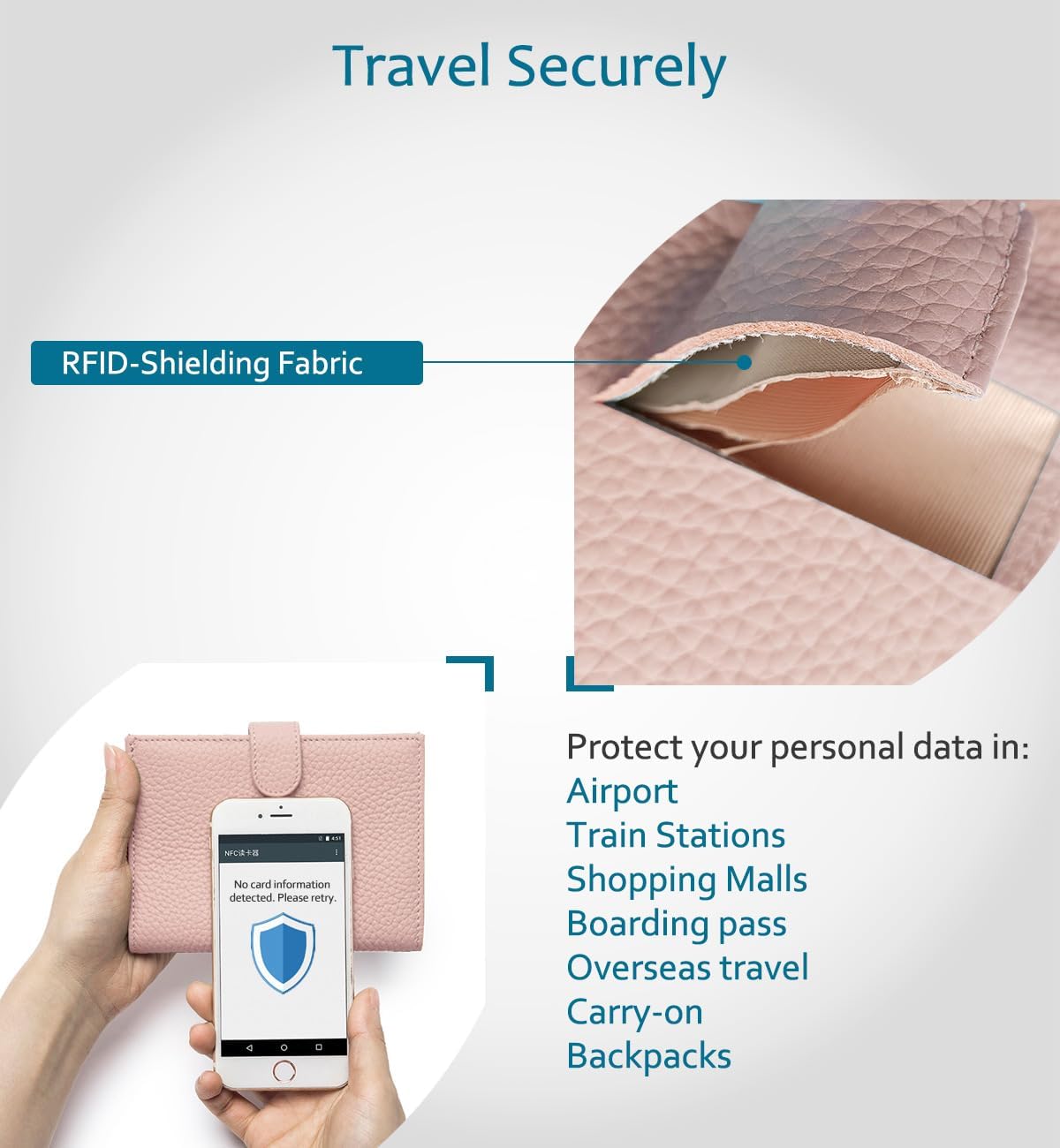 Leather RFID Slim Passport Holder for Travel Women, Gift Ready