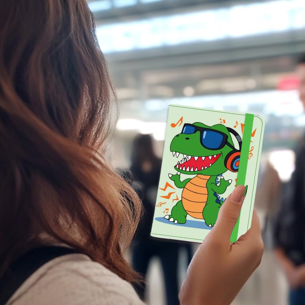 Cute Cool Dino Passport Holder for Travel, 5.9" x 4.3"