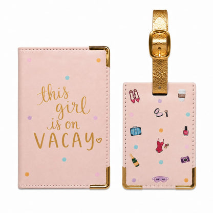WORD TRAVELER Passport Cover Holder And Luggage Tag Set In Gift Box