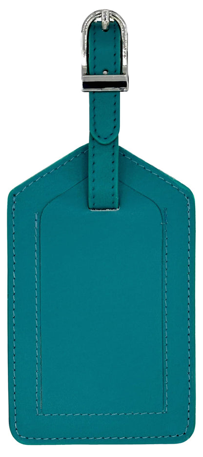 Emerald Green Genuine Top Grain Leather Luggage Tag