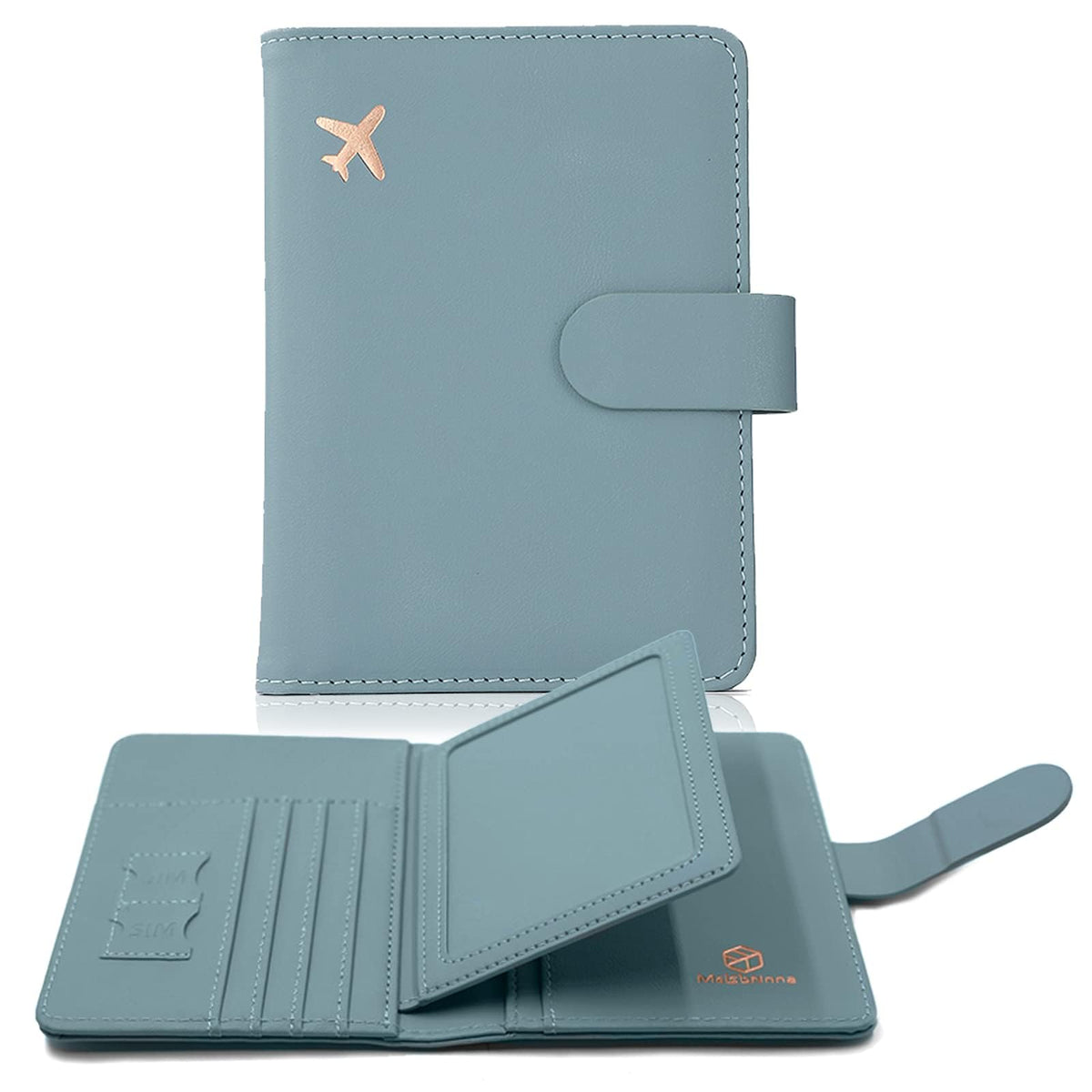 Melsbrinna Rfid Passport Holder for Travel women/Men, Cute Passport Wallet Rfid Blocking Card Slots, Rfid Passport Cover/CaseTravel Wallet, Passport Book Holder (1, Green)