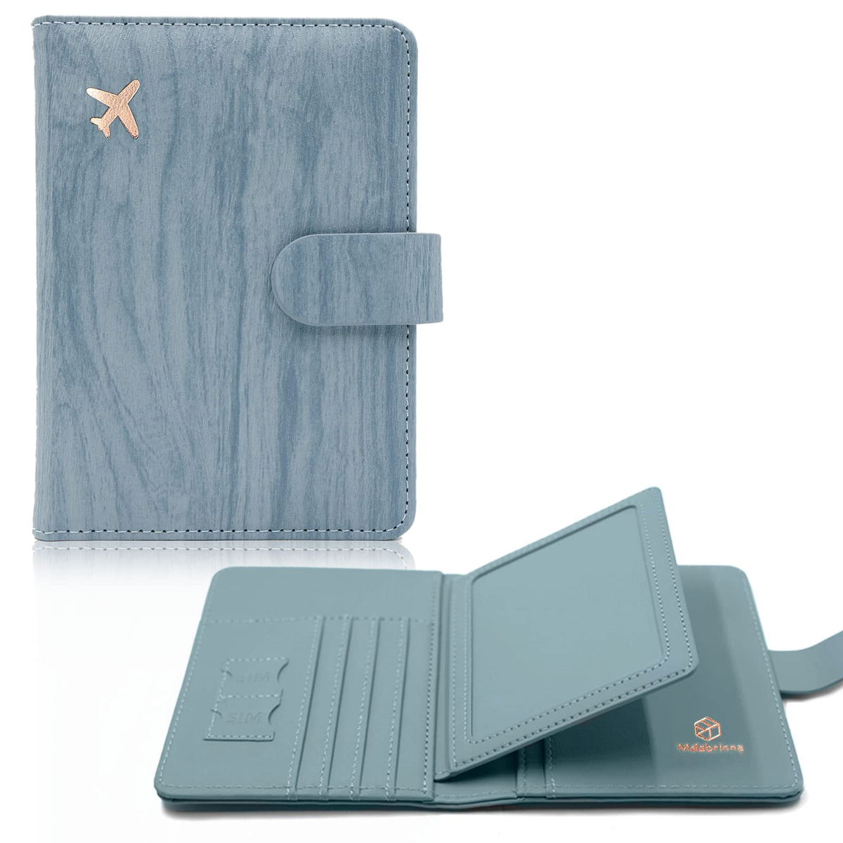 Melsbrinna Rfid Passport Holder for Travel women/Men, Cute Passport Wallet Rfid Blocking Card Slots, Rfid Passport Cover/CaseTravel Wallet, Passport Book Holder (1, Green)