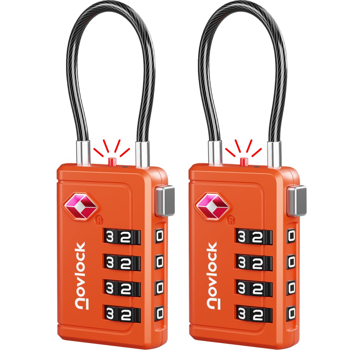 TSA Approved Luggage Locks, Travel Locks with Inspection Indicator