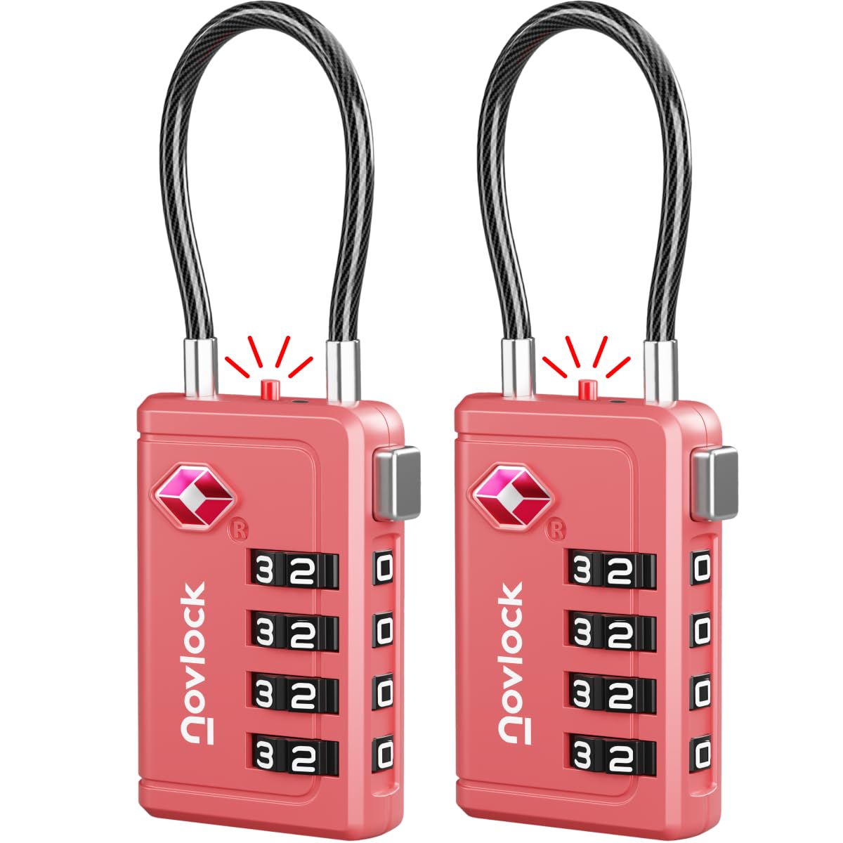 TSA Approved Luggage Locks, Travel Locks with Inspection Indicator