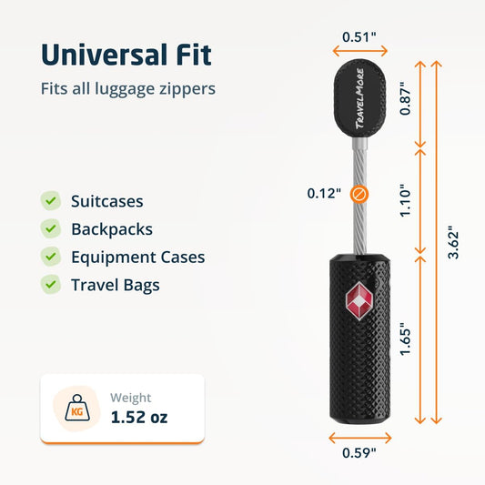 TravelMore TSA Approved Locks for Luggage with Keys, Secure Travel Locks
