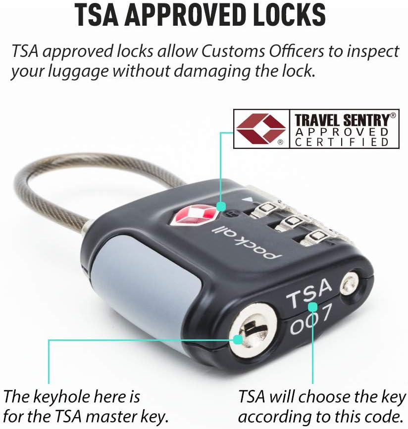 pack all TSA Approved Travel Luggage Locks, Resettable 3-Digit Code