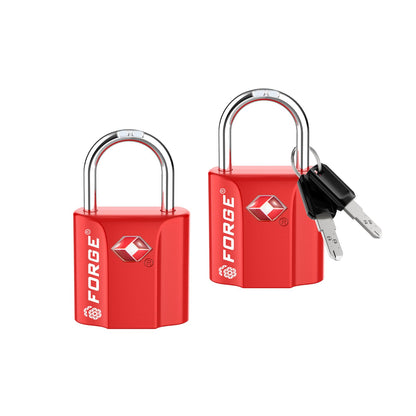 Forge OX 1'' Wide 1.8'' Tall, TSA Approved Luggage Locks: Key Locks for Travel. Ultra Secure Dimple Key Travel Locks Alloy Body. for Luggage, Backpack, Small Toolbox and More. Black 2 Pack.