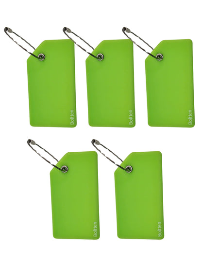 5 Pack Silicone Luggage Tag with Stainless Loop and Name Id Card, Perfect for Suitcases, Handbags and Luggage