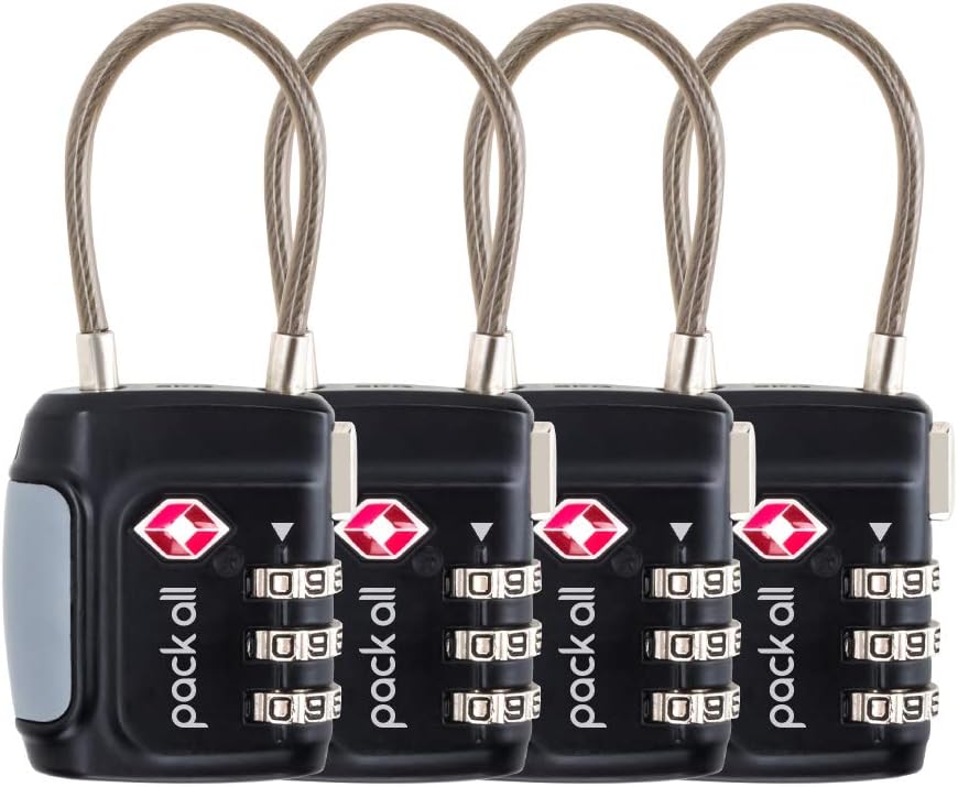 pack all TSA Approved Travel Luggage Locks, Resettable 3-Digit Code
