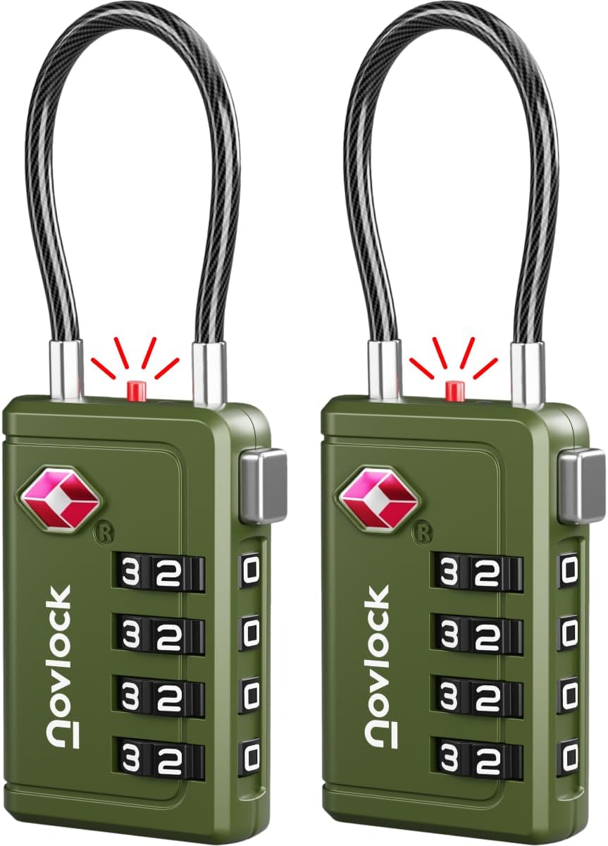 TSA Approved Luggage Locks, Travel Locks with Inspection Indicator