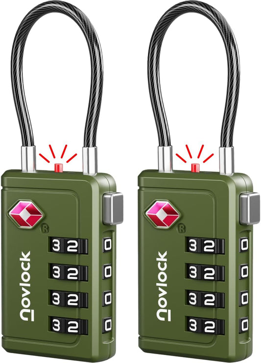 TSA Approved Luggage Locks, Travel Locks with Inspection Indicator