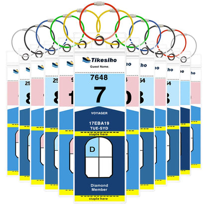 Tikesiho 12 Pack Wide Cruise Luggage Tag Holders for Carnival, NCL, Princess, Holland America and MSC, Cruise Essentials 2026-2027