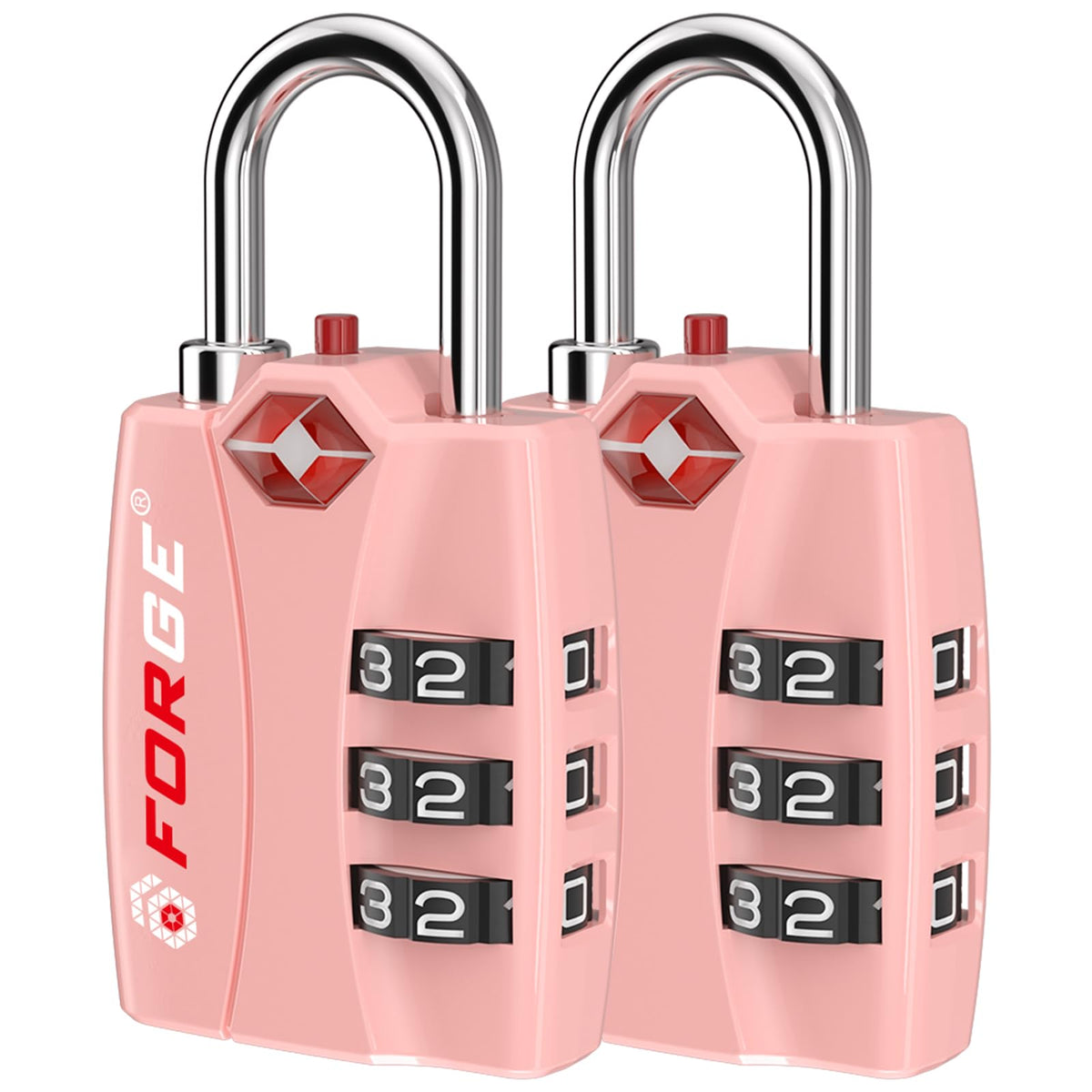 Forge TSA Approved Luggage Locks, Open Alert TSA Locks, Black, 4 Pack