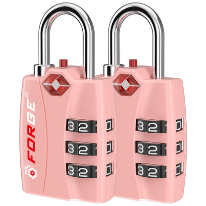 Forge TSA Approved Luggage Locks, Open Alert TSA Locks, Black, 4 Pack