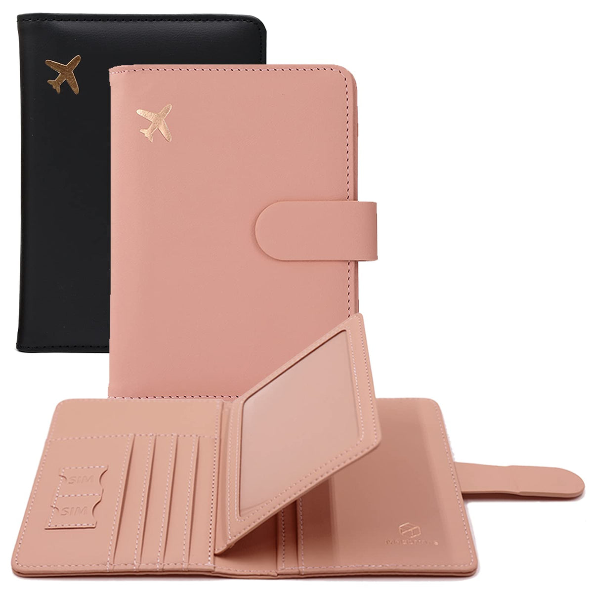 Melsbrinna Rfid Passport Holder for Travel women/Men, Cute Passport Wallet Rfid Blocking Card Slots, Rfid Passport Cover/CaseTravel Wallet, Passport Book Holder (1, Green)
