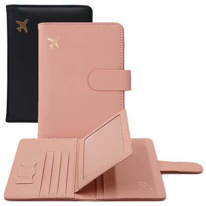Melsbrinna Rfid Passport Holder for Travel women/Men, Cute Passport Wallet Rfid Blocking Card Slots, Rfid Passport Cover/CaseTravel Wallet, Passport Book Holder (1, Green)