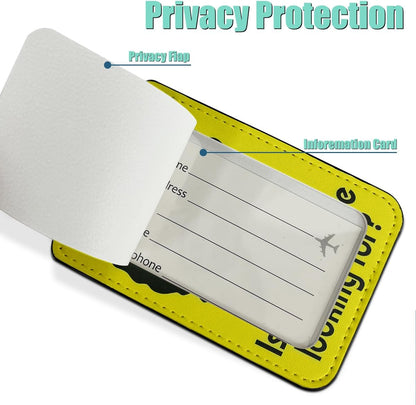Funny Luggage Tag, Quotes Suitcase Tags with Privacy Flap Metal Loop