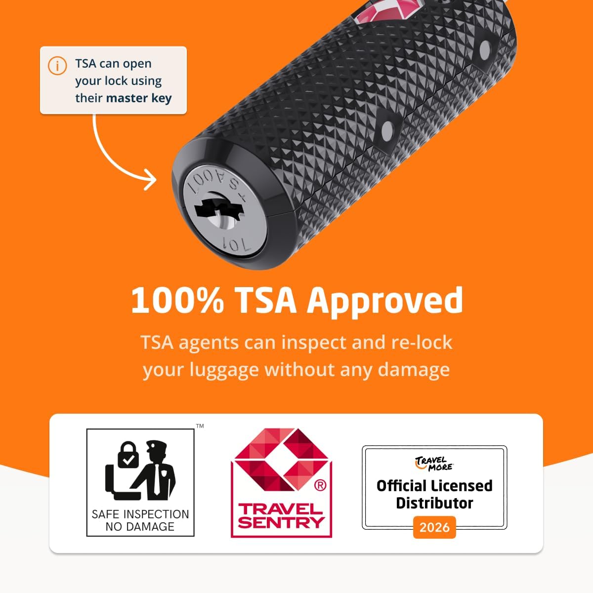 TravelMore TSA Approved Locks for Luggage with Keys, Secure Travel Locks