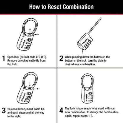 Master Lock TSA Approved Combination Luggage Lock, Assorted, 2-Pack 4688T