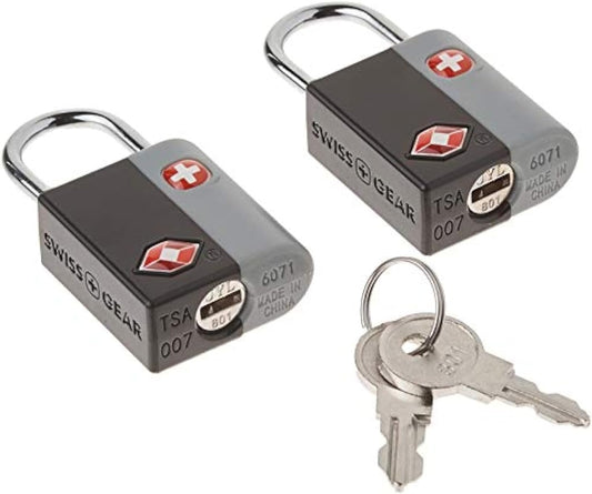 SwissGear TSA-Approved Travel Sentry Luggage Locks - Set of 2 Mini Locks with 2 Keys, Red, One Size