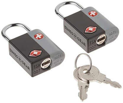 SwissGear TSA-Approved Travel Sentry Luggage Locks - Set of 2 Mini Locks with 2 Keys, Red, One Size