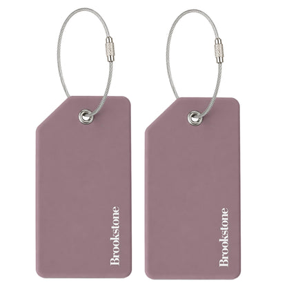 Brookstone Silicone Luggage Tags, 2 Pack, Steel Cable Loop