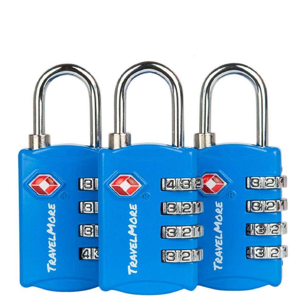 TravelMore Luggage Locks TSA Approved, 4-Digit Travel Combination Locks