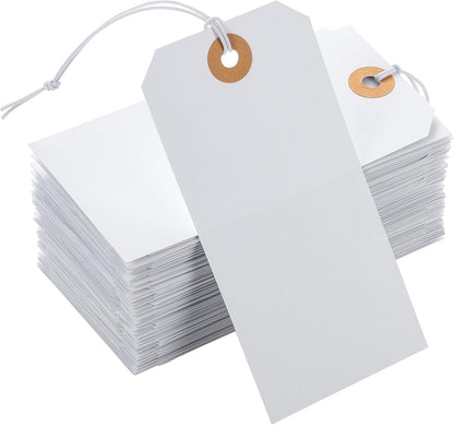 100pcs Price Tags with String Attached White Hang Paper Tags