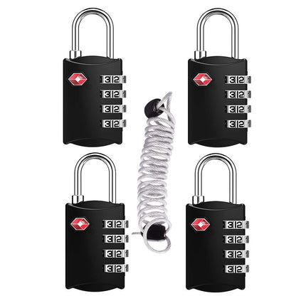 ZHEGE TSA Luggage Lock for Train Travel, 26"L × 0.1"D Cable (2 Pack, Black)
