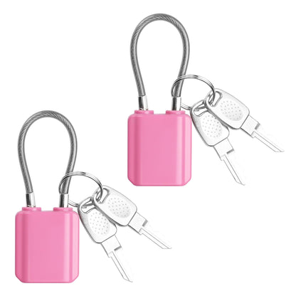YAODHAOD Luggage Locks with Keys, Mini Size Cable Locks with Keys for Travel Suitcase Locks Padlock Apply to Locker Lock, Suitcase, Carry On, Backpack, Laptop Bag (2PCS) (Black)