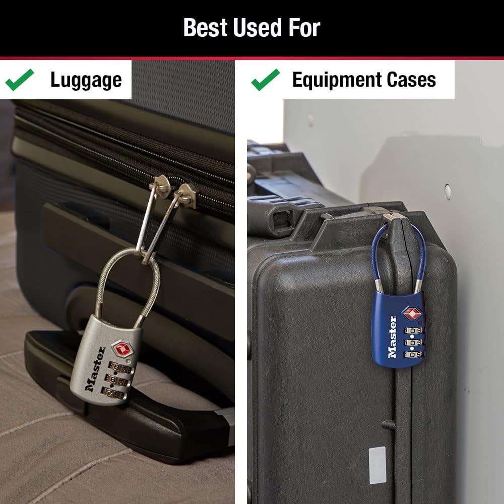 Master Lock TSA Approved Combination Luggage Lock, Assorted, 4688EC4