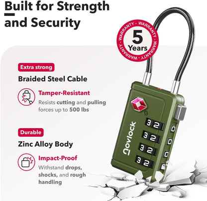 TSA Approved Luggage Locks, Travel Locks with Inspection Indicator