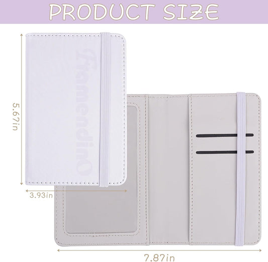 Framendino, 8 Pack Sublimation Passport Holder Covers Heat Transfer Wallet for Business Cards Black and Grey