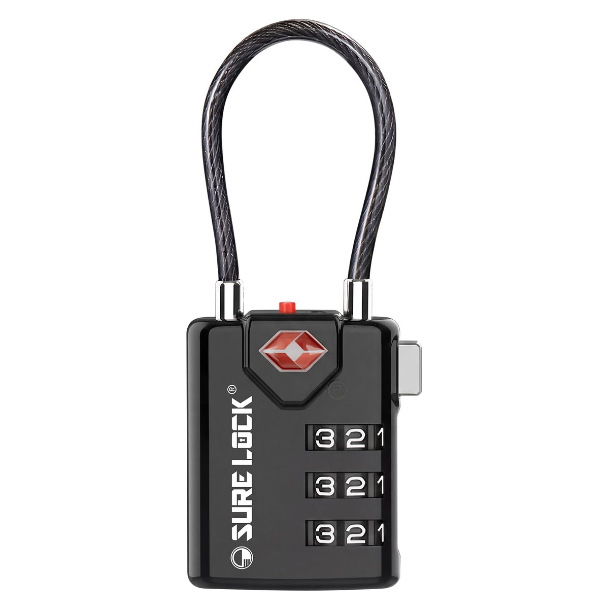 SURE LOCK Open Alert TSA Approved Luggage Locks, 3 Digit Combination Locks for Luggage, Suitcase, Backpack, and More.