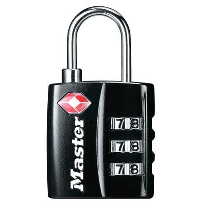 Master Lock TSA Approved Luggage Lock Black Backpack Lock 3-Pack 4680BLKEC3