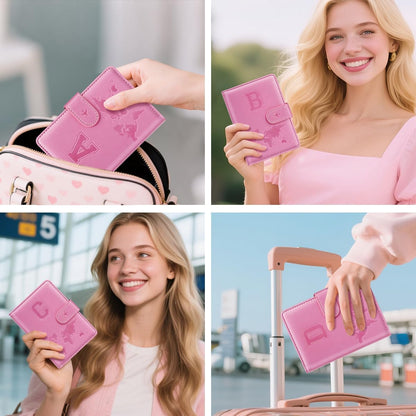 Passport Holder Cover Initial Letter A-Z Travel Wallet Personalized