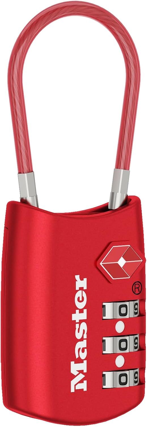 Master Lock 4688D Set Your Own Combination TSA Approved Luggage Lock, 1 Pack, Red