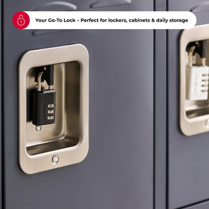 Master Lock Combination Padlock, Resettable 3-Digit Code 2-Pack 647BLKEC2