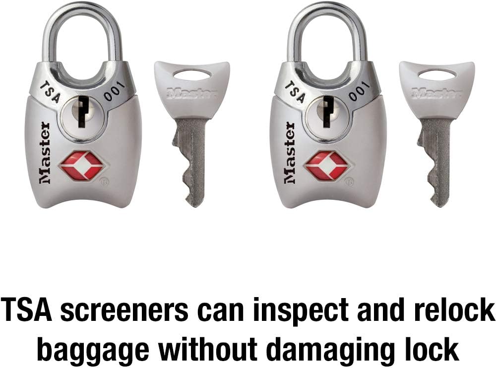 Master Lock 4689T TSA Approved Keyed Lock, 2 Pack, Colors May Vary