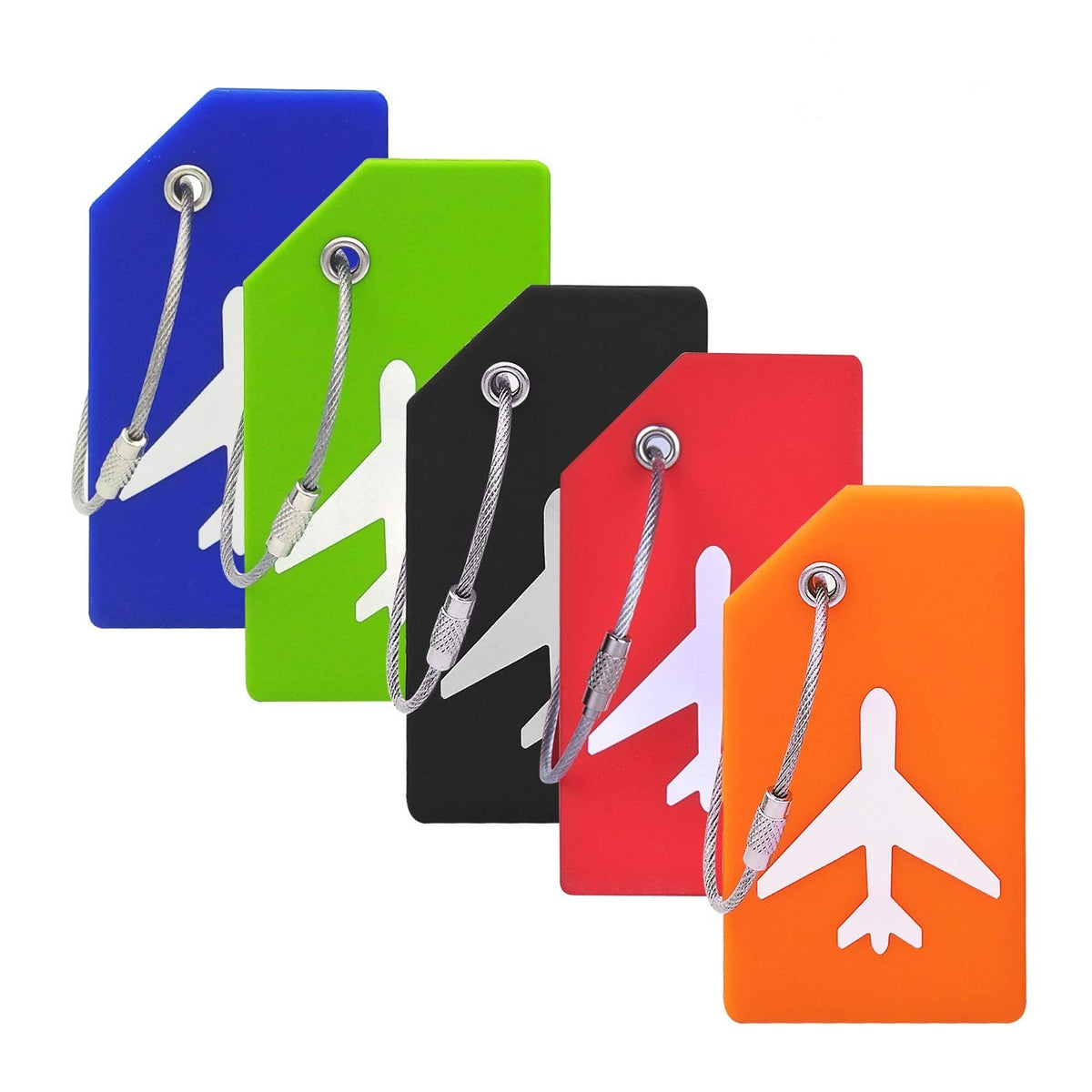 5Pack Silicone Luggage Tag with Name ID Card Perfect to Quickly Spot Luggage Suitcase by Ovener