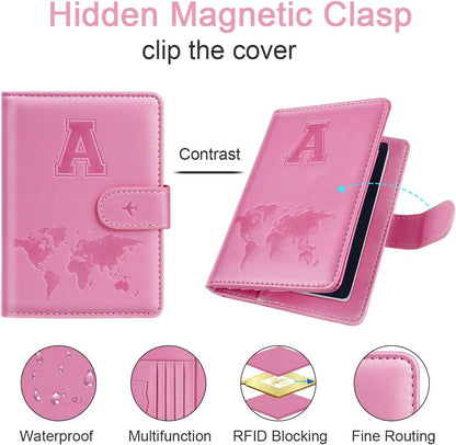 Passport Holder Cover Initial Letter A-Z Travel Wallet Personalized