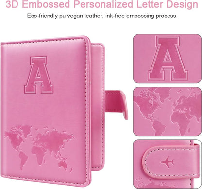 Passport Holder Cover Initial Letter A-Z Travel Wallet Personalized
