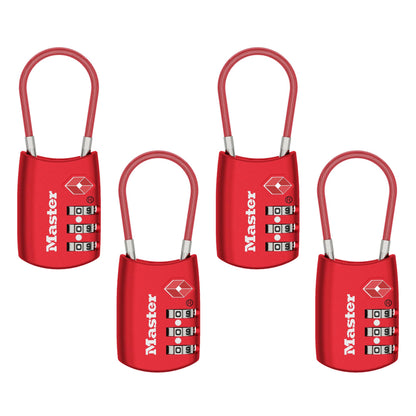 Master Lock TSA Approved Combination Luggage Lock, Assorted, 4688EC4