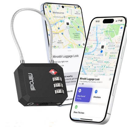 Miroddi TSA Lock for Luggage, Works with Apple Find My & Google Find Hub