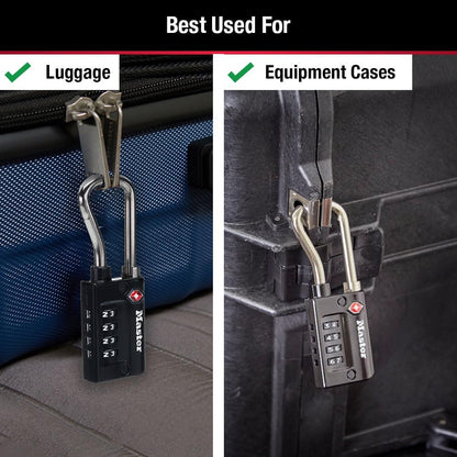Master Lock TSA Approved Combination Luggage Lock Black 4-Pack 4696EC4