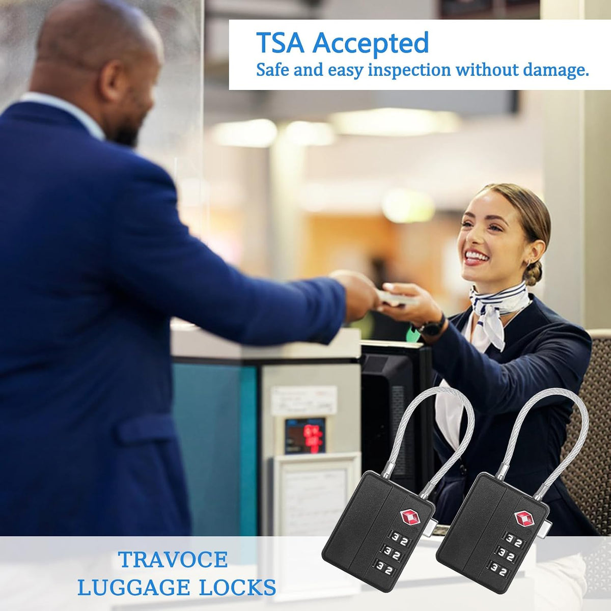 TSA Locks for Luggage, 2 PCS, Small Combination Lock