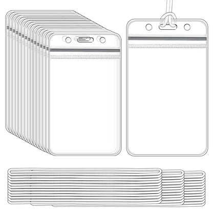 100 Pack Clear Plastic ID Badge and Luggage Tag Holders