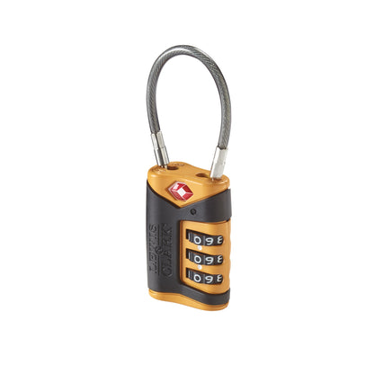 Lewis N. Clark TSA Approved Luggage Lock + Steel Cable for Suitcase, Carry On, BackPack, Laptop Bag + Purse, Perfect For Airport, Hotel or Gym - Set + Reset Your Own Combo, Black